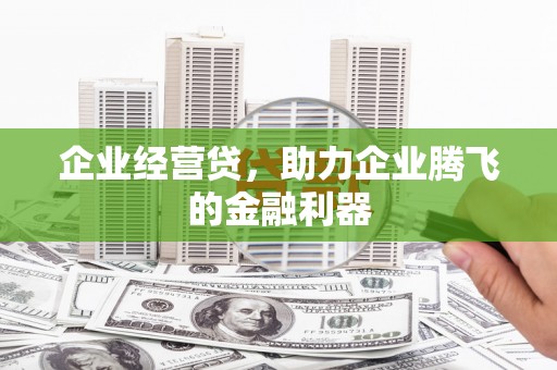 白银企业经营贷，助力企业腾飞的金融利器
