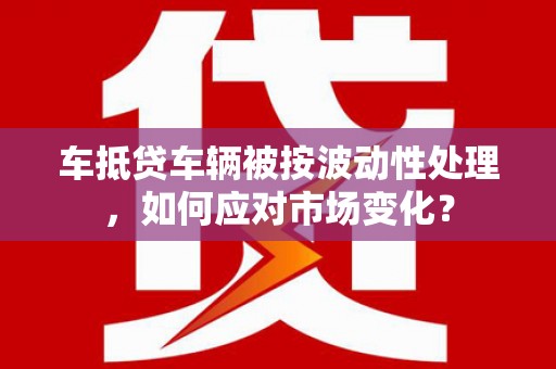 博山车抵贷车辆被按波动性处理，如何应对市场变化？